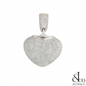 Jacob & Co White Gold Diamond Heart Pendant Jacob & Co White Gold Diamond Heart Pendant